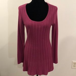 Burgundy long sleeve mid thigh sweater